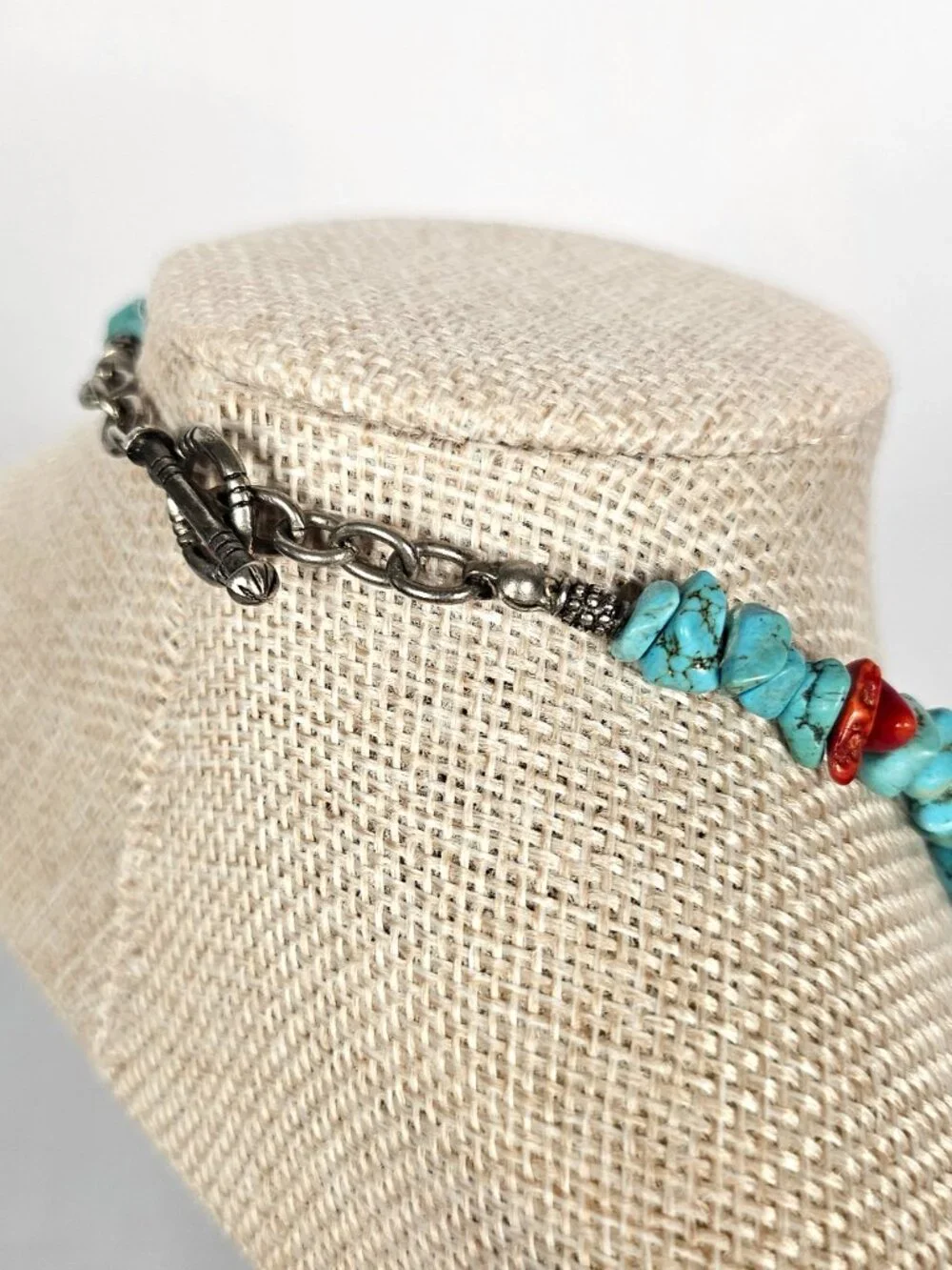 Southwestern Turquoise Stone Necklace | Large Pendant | 24